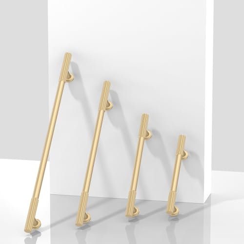 10 Pack Brushed Gold Cabinet Pulls 3 Inch(76mm) Kitchen Cabinet Handles Solid Zinc Alloy Cabinet Hardware Drawer Pulls - color: Brushed Gold, size: 3" Hole Center