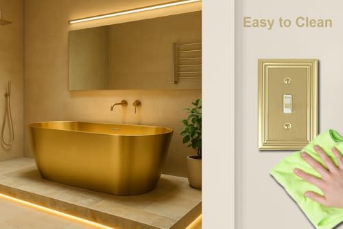 OKAWYC Single Toggle Light Switch Cover Adler Metal Wall Plate, 4-Pack Brushed Brass 1 Gang, for Light Switch Cover Decorative Wallplate, Durable - size: 1 Toggle