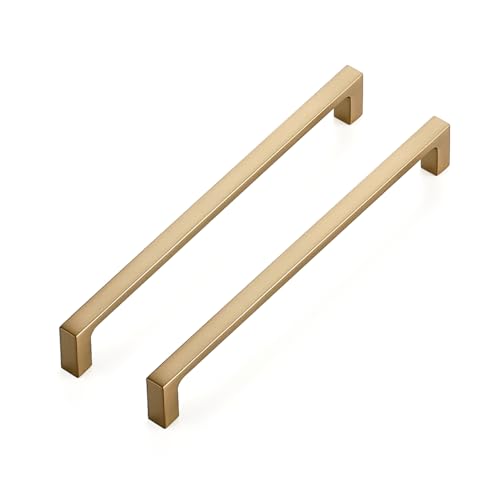 Ravinte Champagne Bronze Kitchen Square Cabinet Handles 7-1/2 Inch 10 Pack - size: 7-1/2 Inch Hole