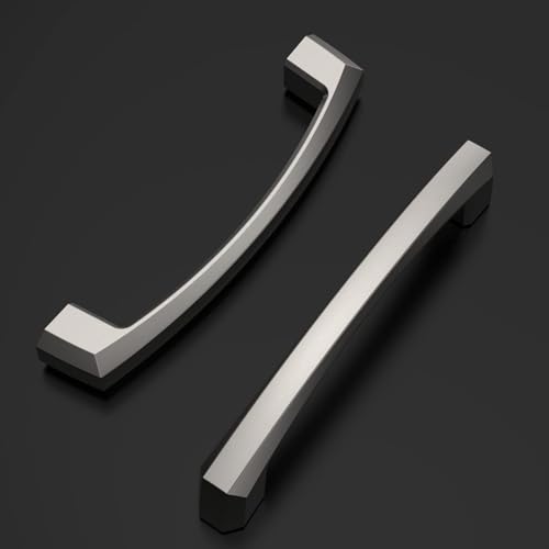 Amerdeco 10 Pack Brushed Satin Nickel Cabinet Pulls 6 Inch(152MM) Hole Centers Kitchen Cabinet Handles Hardware Kitchen Handles for Cabinets Cupboard Handles Drawer Pulls ZH0032 - color: Brushed Satin Nickel, size: 6"/152MM Hole Center