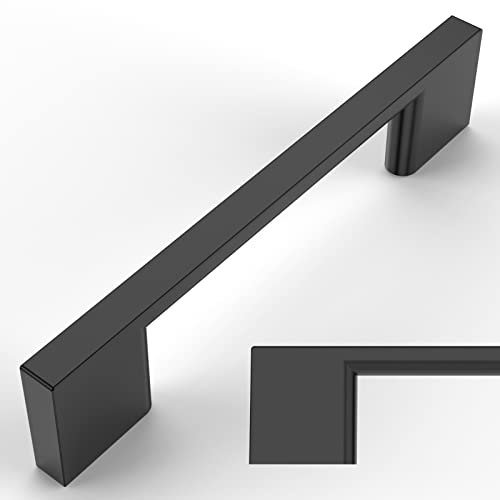 Amerdeco 10 Pack Matte Black Cabinet Pulls, 3-3/4 Inch(96MM) Hole Centers, Kitchen Cabinet Handles, Cupboard Handles, Drawer Pulls, ZH0060 - color: Matte Black, size: 3-3/4"/96MM Hole Center, style: 10 Pack