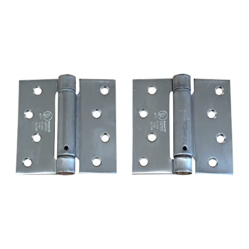 Hinge Outlet Stainless Steel Spring Hinge - 4 Inch Square - Highly Rust Resistant - 10 Pack - color: Stainless Steel, size: 4" x 4" Square (Pack of 10)