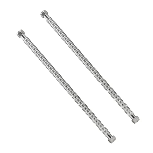 18inch Stainless Steel Corrugated Water Heater Connector Flexible for Female Iron Water Pipes Fitting, 3/4" FIP x 3/4" FIP(2 Packs)… - style: 18"L/ 3/4"FIP