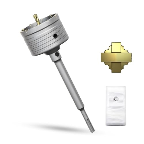 3-1/2" Concrete Hole Saw,90mm Masonry Hole Saw, with 220mm SDS Plus Shank Connecting Rod for Concrete Brick Cement Stone Wall Drilling Home Improvement - size: （3-1/2" 90mm）
