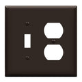 ENERLITES 2-Gang Toggle/Duplex Combination Wall Plate, Brown - color: Brown, size: Mid-Size