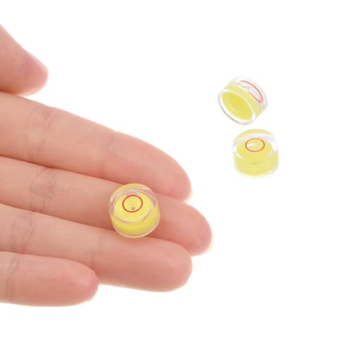 3pcs Small Circular Bubble Spirit Levels - [12mm Diameter 6mm Thickness] Mini Round RV Level Leveling Tools for Travel Trailer Turntable Camera, Yellow - color: Yellow, size: 12mm x 6mm