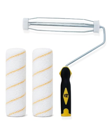 Bates- Paint Roller Kit, 9 Inch Roller Frame with 2 Microfiber Roller Covers, for Walls, Ceilings, Floors, and Home Painting - size: 3 Pcs