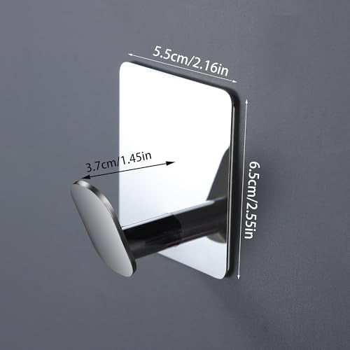 DELITON Adhesive Towel Hooks, 4 Pack Stainless Steel 26lb Max Mirror Silver - color: Mirror