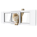 Aluminum Cat Door for Windows - Adjustable to Fit Window Width 32"-36" - size: Fit 32"-36" Window