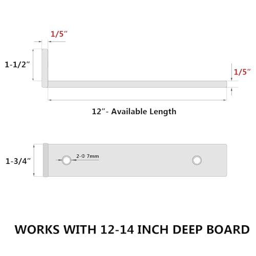NEODROP 12 Inch Floating Shelf Brackets, Heavy Duty Hidden Bracket for Wall, Mantel, Bookshelves, Black Powder Coated Steel, 4-Pack - size: 12 Inch, style: 4 Pack