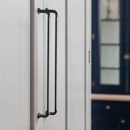 12 Pack Black Zinc Alloy Cabinet Handles - 5''(128mm) Hole Center Cabinet Pull Hardware for Bedroom, Kitchen L101 - color: Black, size: 5'' Hole Center