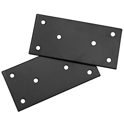 10 Pack 4" x 2" Stainless Steel Mending Plates Black, 2mm Thick Heavy Duty Flat Straight Brace Brackets with 60 Screws, Bracket Repair Plates, Fixing Joining Plates for Furniture - size: 10 Pack 4x2 Inch