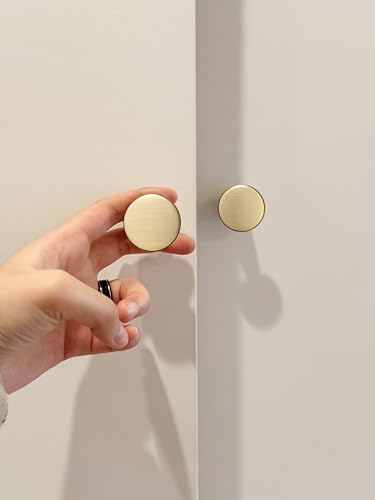 Goo-Ki 6 Pack Large Cabinet Knobs Champagne Bronze Drawer Knobs Zinc Alloy Kitchen Hardware - 1.5 x 1.5 Inches Single Hole/Screw Bar Cabinet Pulls Dresser Handles - color: Champagne Bronze, size: 1.5 Inches