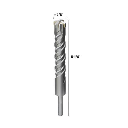 CSOOM SDS Plus Rotary Hammer Drill Bit 1"x8.27", Professional Concrete Drill Bit for Concrete, Brick, Stone and Cement Walls - size: 1"x8.27"