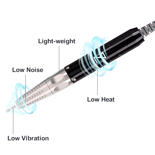 M - Max Brushless Motor Nail Drill Handpiece Only - 35K RPM | Machine Not Included | Compatible with M Brushless Nail Drill System (Handpiece - Black) - size: Handpiece - Black