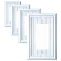 White Natural Material Single Decorator Switch Plate/Outlet Covers(4-Pack) - size: Single Decorator