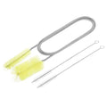 HARFINGTON 3pcs Flexible Long Drain Brush Straw Cleaner Set 35.4" Stainless Steel Double Ended Hose Brush with 8" Nylon Long Tube Pipe Cleaning for Fish Tank Sink Pipe, Yellow - color: Yellow, size: 90cm
