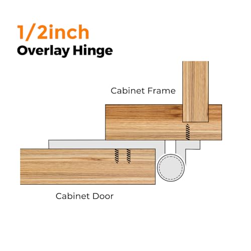 Ravinte Matte Black Cabinet Hinges, 1/2 Inch Overlay, 4 Pack (2 Pairs) - color: Black