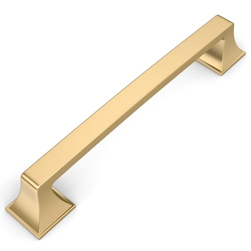 Amerdeco 10 Pack Champagne Bronze Cabinet Pulls - 5 Inch(128mm) Hole Center Cabinet Hardware for Bathroom & Dresser - color: Champagne Bronze, size: 5" hole center