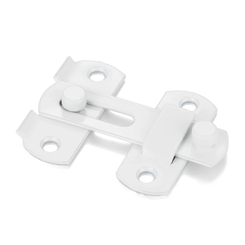 2 Packs White Stainless Steel Barn Door Latch Bi-fold Door Lock_S - color: Small White