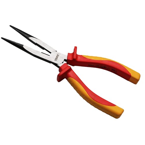 TMAX 8" 1000V VDE Insulated Electrician Long Needle-Nose Plier, Cr-V - size: needle nose, style: plier