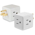 Multi Plug Wall Outlet 2-Pack,3 Prong Adapter Wall Outlet Extender | Electrical Outlet Extender, Grounded Outlet Splitter, Cube Tap 3-Way Power Plug Expander for Home and Office, White