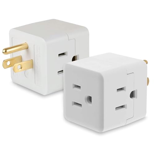 Multi Plug Wall Outlet 2-Pack,3 Prong Adapter Wall Outlet Extender