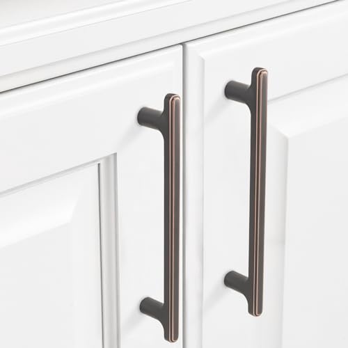 COTYKILEY 10 Pack 5 Inch(128mm) Oil Rubbed Bronze Cabinet Handles Kitchen Cabinet Pulls Cabinet Door Handles Kitchen Cabinet Hardware Cupboard Drawer Pulls Dresser Handles - color: Oil Rubbed Bronze, size: 5" Hole Center（128MM）