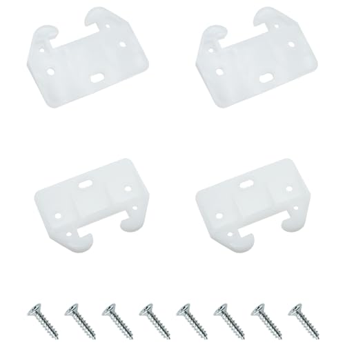 FDXGYH 20 Pcs Plastic Drawer Guides Drawer Track Guides Drawer Rail for Dressers Hutches and Drawer Systems [White] - size: 58×41×29mm-20pcs