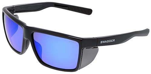 MCR Safety Swagger SR2_Parent Swagger Glasses - color: Black Frame (Blue Diamond Mirror Lens)