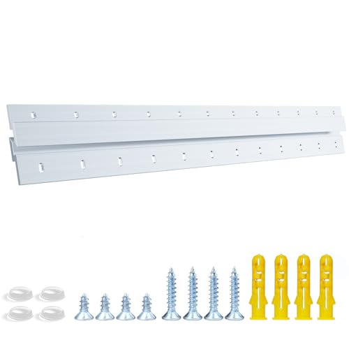 French Cleat Heavy Duty, Aluminum French Cleat, Headboard Wall Mounting Brackets with Screws, Heavy Mirror Mounting Hardware (24 Inch-1 Pair, Support 160 lbs) - size: 24inch-1Pair, style: Extra thick