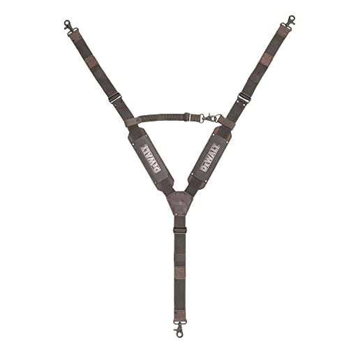 DEWALT Leather Tool Belt Suspenders, Y Back Design Adjustable, Heavy Duty Construction (DWST550116)