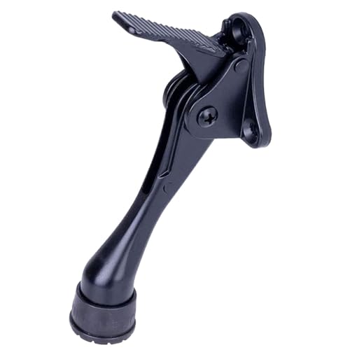 HA SHI One Touch Kickdown Door Stopper, Black, 4 Inch, 1 Pack, Heavy Duty - color: Black, size: 4 INCH X 1 PACK