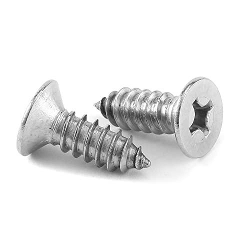 #6 x 1/2" Wood Screw 100Pcs 18-8 (304) Stainless Steel Screws Flat Head Phillips Fast Self Tapping Drywall Screws by SG TZH - size: #6 x 1/2"