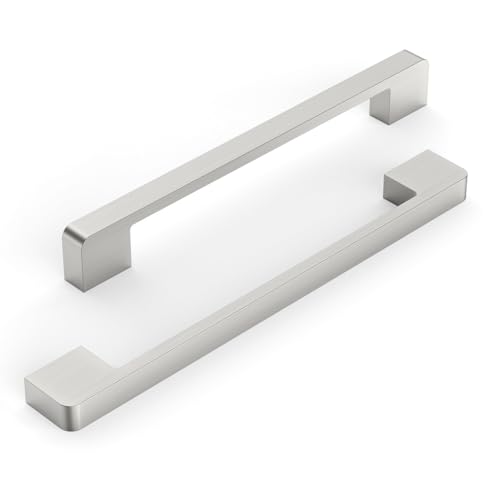 Brushed Satin Nickel Cabinet Pulls and Handles, 7.5 Inch, 10 Pack - color: Brushed Satin Nickel, size: 7.5"/192MM Hole Center