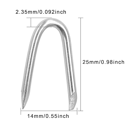 Steel Wire Fencing Staples (200 pcs), Galvanized U-Shaped Fasteners Nails
