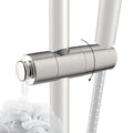 Hibbent Adjustable Shower Head Holder for Slide Bar, Universal 18.5-25mm Handheld Showerhead Bracket, Sprayer Holder with Hanging Design, No Drill Installation, Brushed Nickel - style: Brushed Nickel