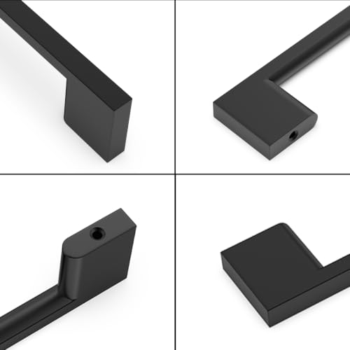 10 Pack 5 Inch(128mm) Cabinet Pulls Matte Black Kitchen Cabinet Handles Zinc Alloy Drawer Pulls Solid Cabinet Hardware - color: Matte Black, size: 5'' Hole Center(128mm)