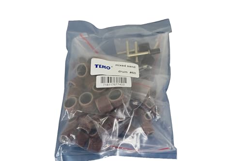 TEMO 51p 1/4" 3/8" 1/2" Sand Drum 60 Grit Coarse for Dremel Rotary Tool - size: mixed #60