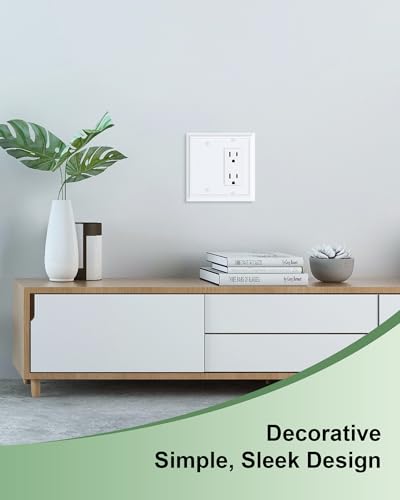 2-Pack Natural Bamboo Fiber Combo Blank/Decorator Wall Plates - color: Pure White, size: 1 Blank/1 Decorator 2PK