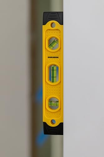 Swanson Tool TL021M 9 In. Speedlite Magnetic Torpedo Level with Rubber End Caps, yellow - size: 9" (Pack of 1), style: Speedlite® Magnetic Torpedo Level with Rubber End Caps