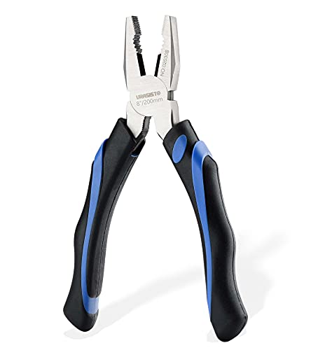 URASISTO 8-Inch Linesman Pliers with Rubber Grip Handle, Portable Home Hand Tools - size: 8" Linesman Pliers