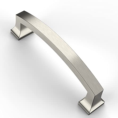 Asidrama 6 Pack 4 Inch(102mm) Hole Centers Kitchen Cabinet Handles, Brushed Satin Nickel Cabinet Pulls Kitchen Cabinet Hardware for Cupboard Drawer Pulls Dresser Handles - color: Brushed Satin Nickel, size: 4" Hole Center, style: 6 Pack