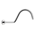 S Shaped Shower Arm, High Rise Shower Head Extension Pipe Standard 1/2" Connection with Flange, Awesome Shower Experience-Stainless Steel Bathroom Accessory(16 Inch J-S Shape, Chrome Finish) - color: Chrome Finish, style: 16" J Shape