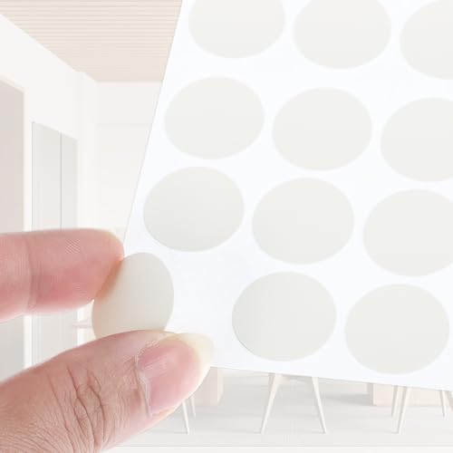 PATIKIL 270 Pieces Screw Hole Stickers, 5 Sheet Self-Adhesive Waterproof PVC Wood Grain Sticker for Screw Holes Wall Cabinets Desk Repairing, White, 21mm/0.83 Inch - color: White