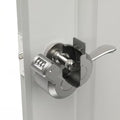 Keyed Door Handle Lockout Device Cover with Code to Disable Access to Keyhole Combination Lock for Bedroom from Outside Only Fits Handle Lock with Long Connecting Shaft (1, Silver) - color: Silver