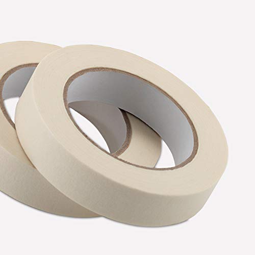 Lichamp Masking Tape 1 inch, 2 Pack General Purpose Beige Masking Tape White Masking Paper, 1 inch x 55 Yards x 2 Rolls (110 Total Yards) - size: 2 Rolls x 0.94 inch x 55 Yards
