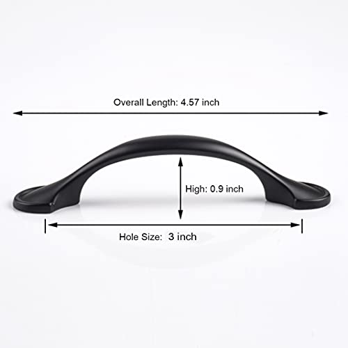 30 Pack 3 Inch (76mm) Hole Center Cabinet Handles Matte Black Cabinet Pulls, Kitchen Cabinet Handles Stainless Steel Black Kitchen Handles for Cabinets and Drawers