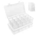 Umirokin 2 Pack 15 Grids Clear Plastic Organizer Box with Adjustable Dividers, Craft Storage Containers for Jewelry, Beads, Screws, Tackle Box, Washi Tapes, Small Parts Organizer for Arts and Crafts - size: 15 Girds 2 Packs