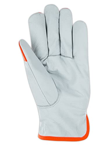 MAGID CutMaster ANSI A5 Hyperon-Lined Hi-Vis Leather Driver Gloves, 72 Pairs, Size 7/Small (1244HV) - size: 7/S, style: 72 Pairs